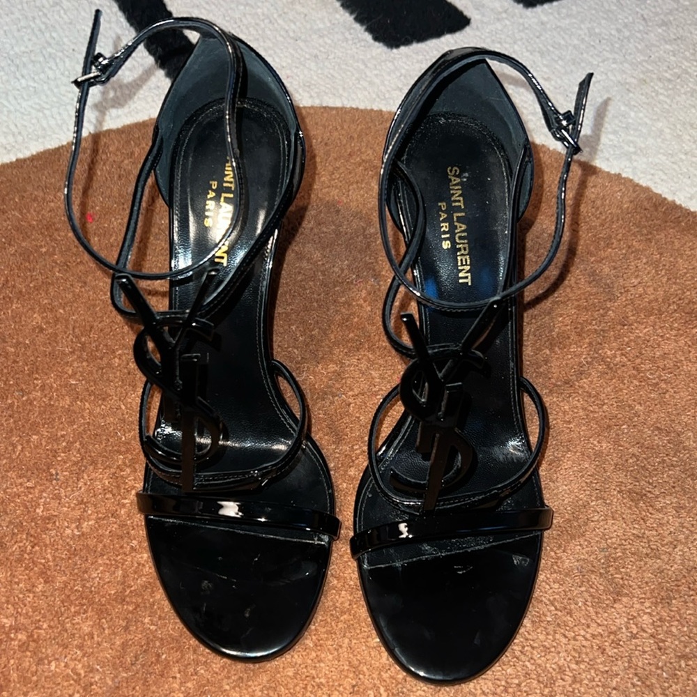 Saint Laurent Cassandra Sandals in Patent Leather